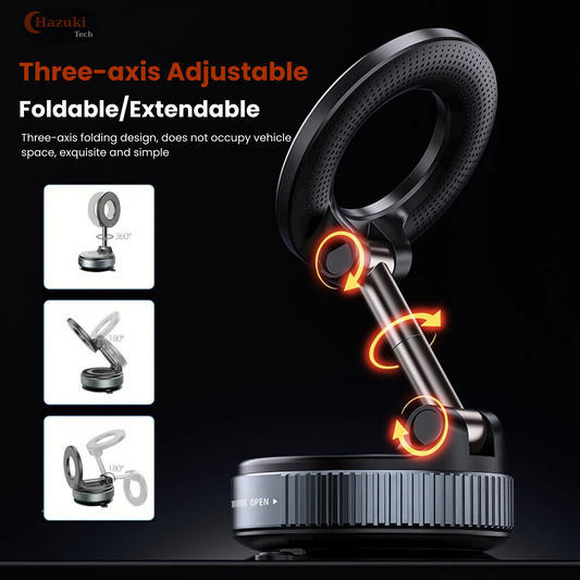 Magnetic Car Phone Mount – Foldable Suction Holder