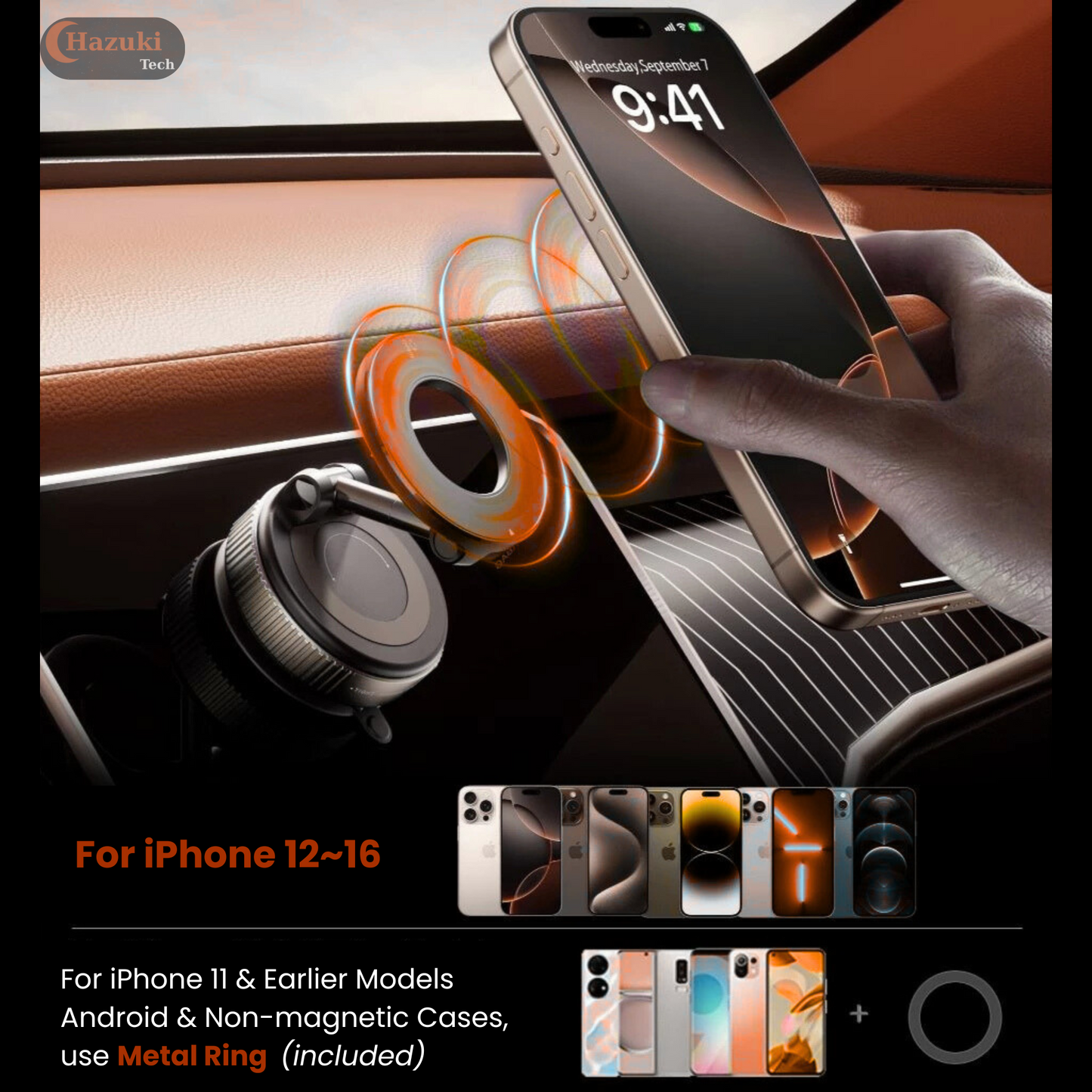 Magnetic Car Phone Mount – Foldable Suction Holder